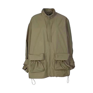 许我耀眼赵露思同款绿色工装冲锋衣外套女秋宽松短款风衣夹克上衣