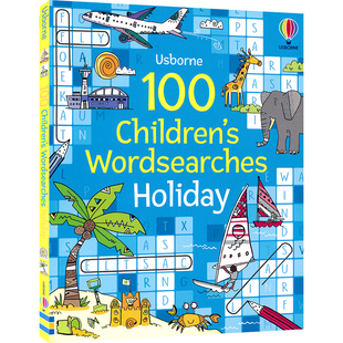 Usborne 100 Children's Wordsearches Holiday Usborne 假日100找词游戏 益智活动 大脑训练 儿童英语单词学习 英文原版进口图书