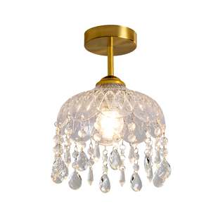 轻奢过道灯走廊简约现代灯具入户玄关楼梯阳台灯法式水晶灯小吊灯