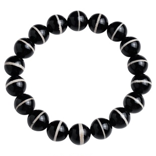 刘宇宁同款一线药师玛瑙手串天然黑白单圈圆珠文玩男女款手链配饰