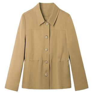 枫竺简约休闲系带收腰正肩短款风衣女小个子2026春季新款气质外套