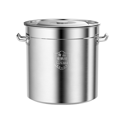 不锈钢桶圆桶304加高汤桶带盖 卤肉桶巨厚加大储水桶煮汤桶烧水桶