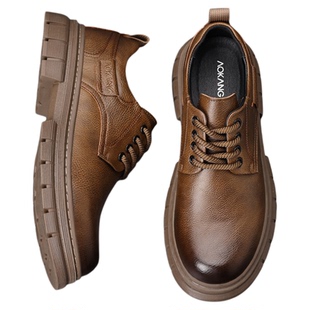 奥康 男鞋2025秋季男士真皮商务休闲防滑厚底透气皮鞋潮流工装鞋H