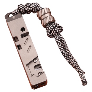 钛合金手机支架多功能EDC组合工具便携快递刀螺丝刀解压推牌撬棍