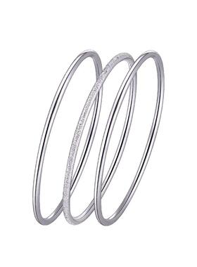 三生三世纯银手镯9999简约细圈女