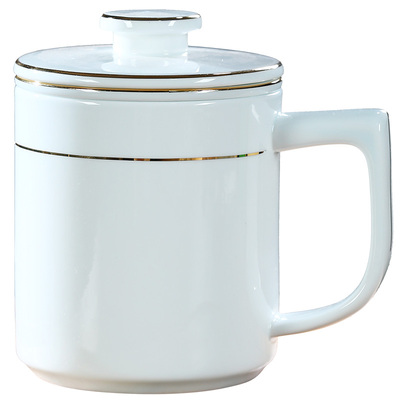 玉蝶陶瓷茶水分离过滤泡茶杯