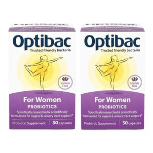 欧洲直邮英国药房Optibac女性益生菌胶囊私处调理平衡菌群30粒*2