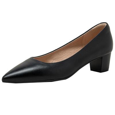 康莉高跟鞋通勤尖头粗跟工作鞋