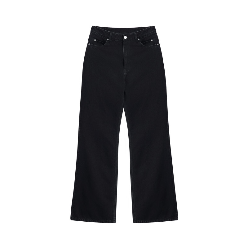 BODYDREAM 90S黑色牛仔裤男秋季堆叠微喇裤Flare pants原牛裤子