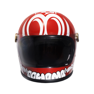 OOHAMA复古大眼睛乐高全盔小盔体男女通用情侣摩托车头盔3C认证