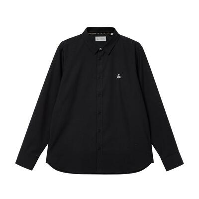 jq区绫致杰克琼斯男秋季抗皱易打理标准正肩基础打底休闲长袖衬衫