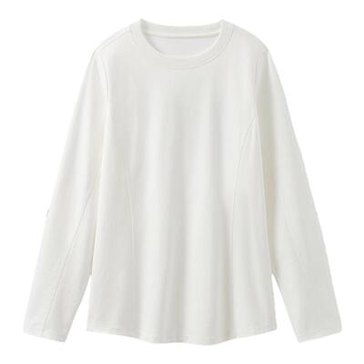 云上生活【放轻松】印花大版T宽松显瘦正肩长袖女T恤春季上衣