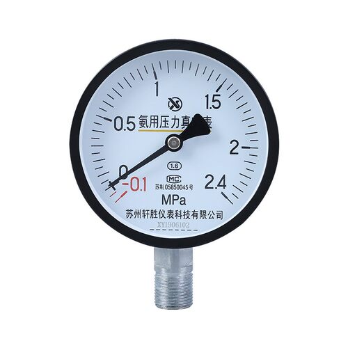YA100 -0.1-2.4MPa氨气压力表 正负压 氨气压力真空表 氨用压力表