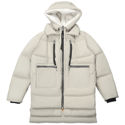 OROLAY加厚加绒连帽工装风羽绒服