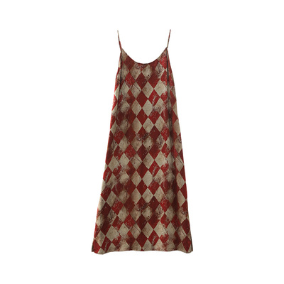 美丽客栈人丝香云纱提花连衣裙女