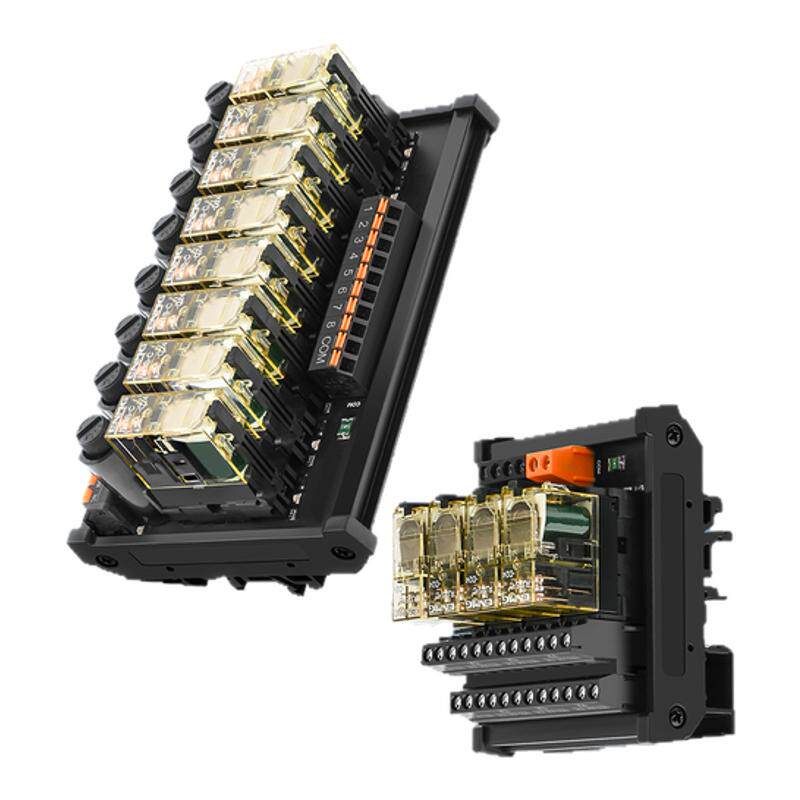 恩爵RJ1S导轨式中间继电器模组220V交流PLC输出控制模块8/16路