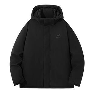 贵人鸟男士棉服外套男女款2025年冬季加绒棉衣情侣户外连帽棉袄子