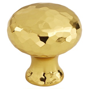 不止铜匠纯手工锤纹黄铜小拉手法式衣柜抽屉金色轻奢单孔柜门把手