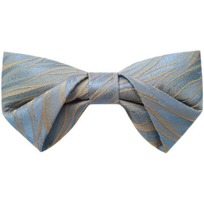 灰蓝真丝提花煲呔正装时尚风领结