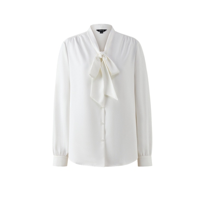 PRICH简约气质飘带领纯色衬衫2026春季新款干练通勤垂坠上衣女