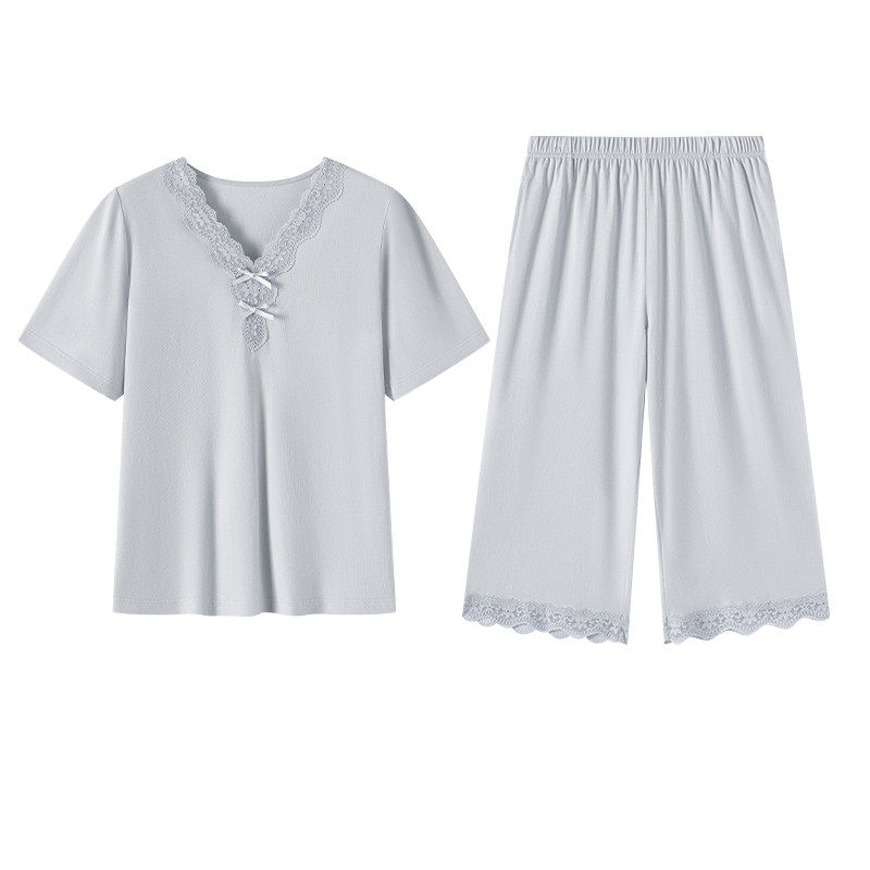 顶瓜瓜纯棉睡衣女士夏季新品V领
