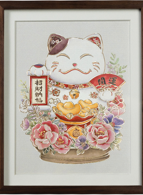 手工錾刻桌面办公室招财猫