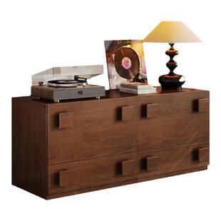 帕沙曼实木餐边柜客厅家用中古风模块组合创意落地收纳多功能斗柜