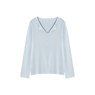 时然大码微胖MM2026冬新款桑蚕丝羊毛混纺打底衫女翻领长袖针织衫