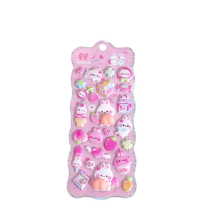 软萌屁屁动物解压捏捏乐贴纸可爱小兔3d立体泡泡贴画儿童女孩