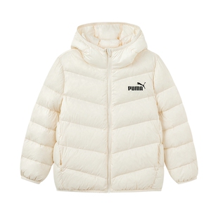 PUMA彪马童装新款儿童羽绒服男童女童轻薄羽绒拉链保暖连帽外套
