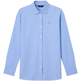 【宽松牛津纺】Hazzys哈吉斯休闲衬衣外套女士秋季通勤长袖衬衫