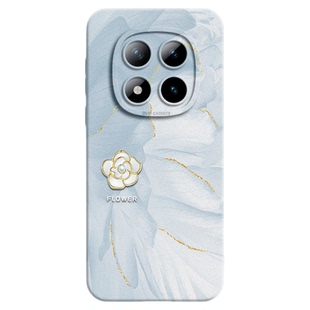 适用小米红米note15pro+手机壳Redmi新款14保护turbo套13十12外壳后11的软硅胶曲面屏背带斜挎挂绳鎏金山茶花