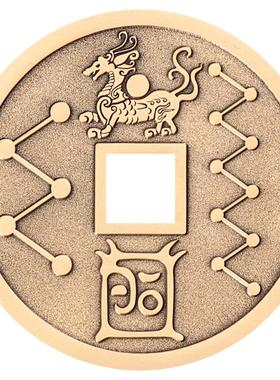 道家黄铜大五帝钱平安铜钱摆件