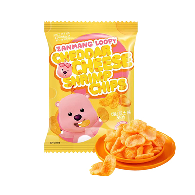 zanmang loopy韩国进口露比芝士虾片膨化食品解馋休闲零食小吃