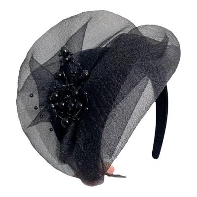 超宽边半帽发箍法式遮白发