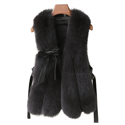 进口整皮狐狸皮草马甲背心