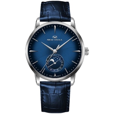 海鸥商务多功能自动机械月相男表