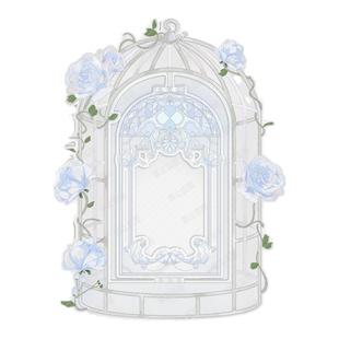 原创亚克力旋转插卡立牌ins爱豆拍立得展示架装饰相框摆件鲜花