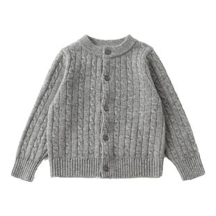 秋冬女童开衫山羊绒针织衫宝宝上衣男童外套中小童儿童羊绒衫新款
