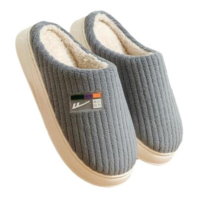 回力男士棉拖鞋家用秋冬季厚底防滑室内家居保暖毛毛拖鞋男款冬天