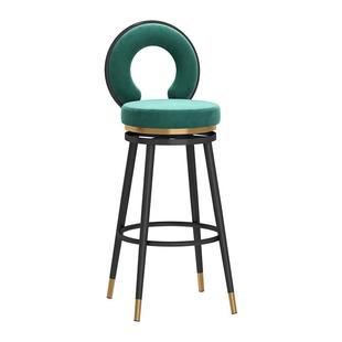 吧台椅旋转酒吧靠背轻奢高级感岛前台接待收银台专用家用高脚凳子