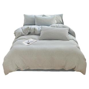 A类无印风床上四件套全棉纯棉新款床单被套罩床笠学生宿舍三件套4