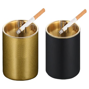 不锈钢创意漏斗烟灰缸家用客厅防飞灰时尚卧室汽车载带盖高档烟缸