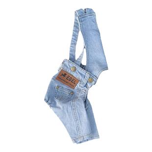 宠物狗狗衣服牛仔裤背带裤比熊泰迪裤子服装春秋新款百搭休闲蓝色