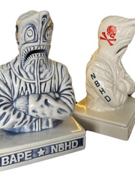 现货NEIGHBORHOOD BAPE鲨鱼头香炉陶瓷摆件装饰香熏客厅家居装饰