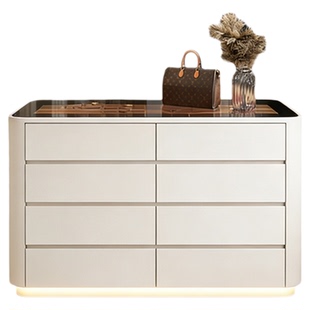 简约双面饰品实木收纳柜现代法式衣帽间中岛台首饰柜现代简约卧室