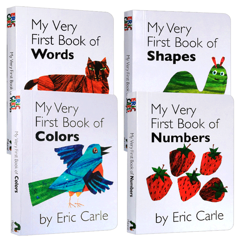 My Very First Library 英文原版绘本 我的一个图书馆套装4册 Eric Carle 艾瑞卡尔爷爷 英语启蒙书籍纸板 英文版进口原版书籍
