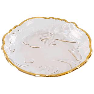 轻奢高档透明玻璃水果盘小精致客厅家用零食盘糖果盘子点心盘碟子