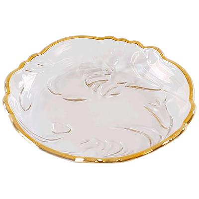 金边透明玻璃水果盘小前台瓜子盘