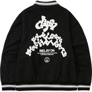 BEASTER鬼脸美式风街头棒球服外套23新品攀岩石字母刺绣潮流夹克